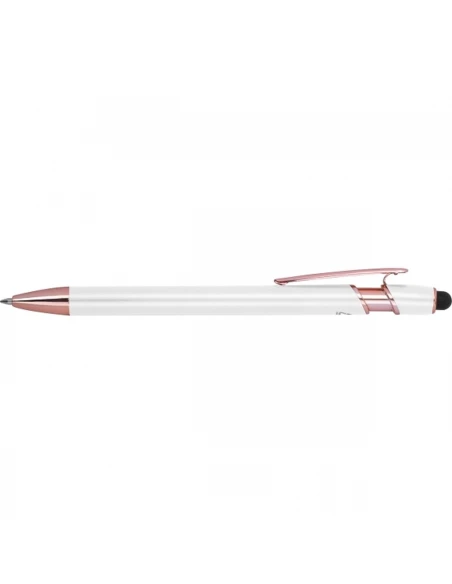 Długopis aluminiowy z recyklingu żelowy touch pen BELO HORIZONTE – biały