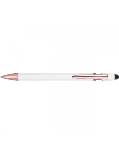 Długopis aluminiowy z recyklingu żelowy touch pen BELO HORIZONTE – biały