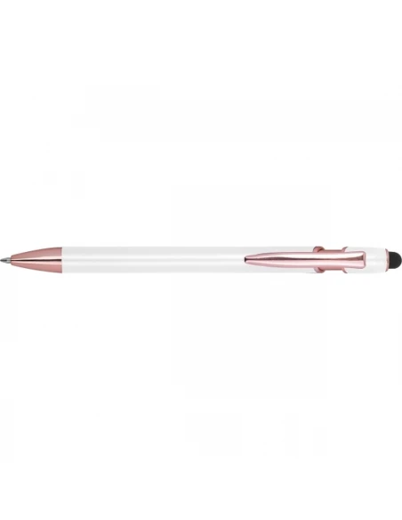 Długopis aluminiowy z recyklingu żelowy touch pen BELO HORIZONTE – biały