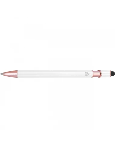 Długopis aluminiowy z recyklingu żelowy touch pen BELO HORIZONTE – biały