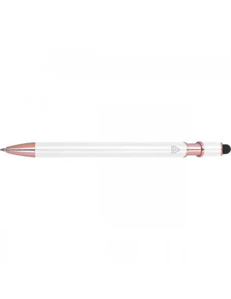 Długopis aluminiowy z recyklingu żelowy touch pen BELO HORIZONTE – biały