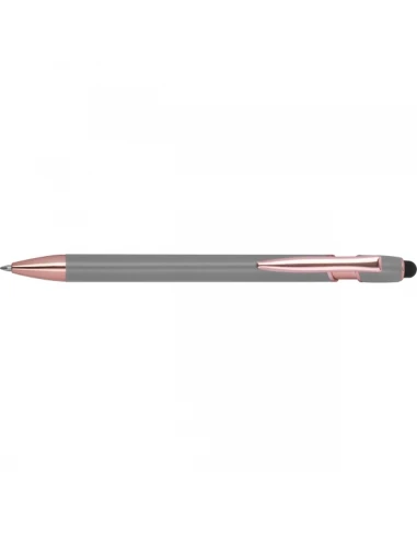 Długopis aluminiowy z recyklingu żelowy touch pen BELO HORIZONTE – szary