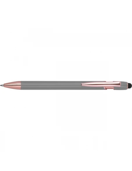 Długopis aluminiowy z recyklingu żelowy touch pen BELO HORIZONTE – szary