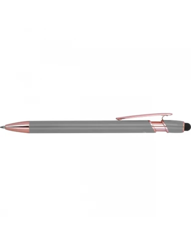 Długopis aluminiowy z recyklingu żelowy touch pen BELO HORIZONTE – szary