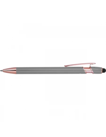 Długopis aluminiowy z recyklingu żelowy touch pen BELO HORIZONTE – szary