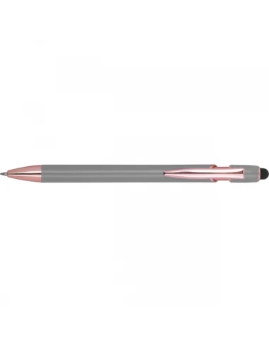 Długopis aluminiowy z recyklingu żelowy touch pen BELO HORIZONTE – szary
