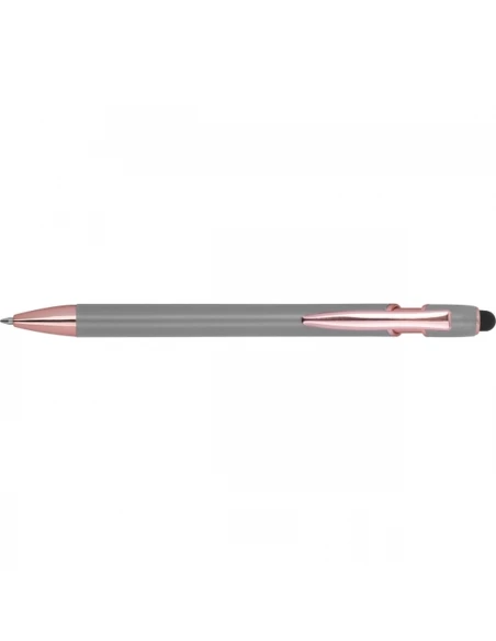 Długopis aluminiowy z recyklingu żelowy touch pen BELO HORIZONTE – szary