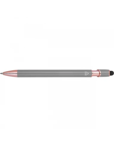 Długopis aluminiowy z recyklingu żelowy touch pen BELO HORIZONTE – szary