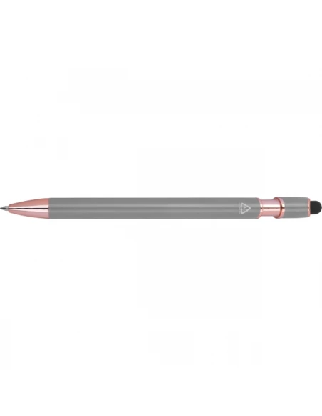 Długopis aluminiowy z recyklingu żelowy touch pen BELO HORIZONTE – szary