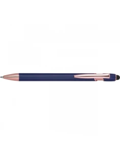 Długopis aluminiowy z recyklingu żelowy touch pen BELO HORIZONTE – granatowy