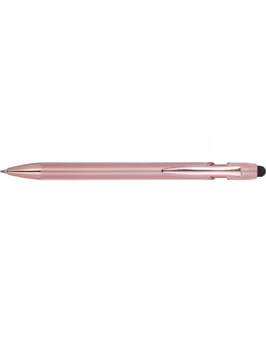 Długopis aluminiowy z recyklingu żelowy touch pen BELO HORIZONTE – różowe złoto