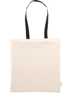 Torba bawełniana z długimi uszami, z recyklingu 140g/m2 CAMBRIDGE – czarny 2