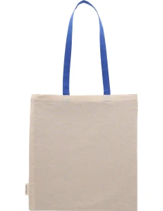 Torba bawełniana z długimi uszami, z recyklingu 140g/m2 CAMBRIDGE – niebieski