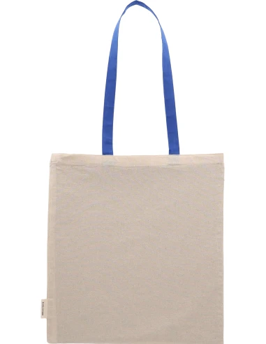 Torba bawełniana z długimi uszami, z recyklingu 140g/m2 CAMBRIDGE – niebieski