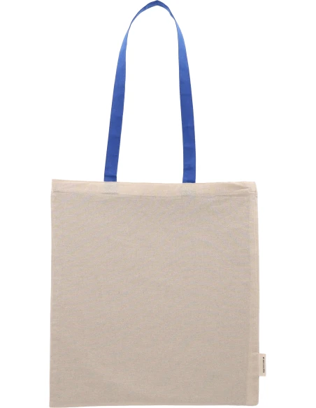 Torba bawełniana z długimi uszami, z recyklingu 140g/m2 CAMBRIDGE – niebieski