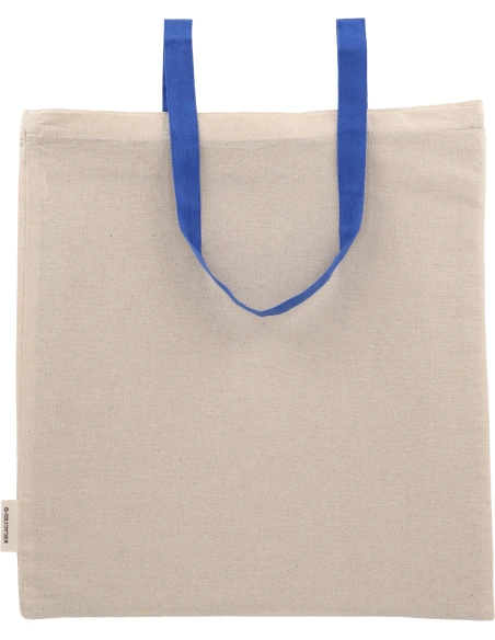 Torba bawełniana z długimi uszami, z recyklingu 140g/m2 CAMBRIDGE – niebieski