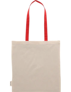 Torba bawełniana z długimi uszami, z recyklingu 140g/m2 CAMBRIDGE – czerwony