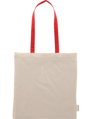 Torba bawełniana z długimi uszami, z recyklingu 140g/m2 CAMBRIDGE – czerwony