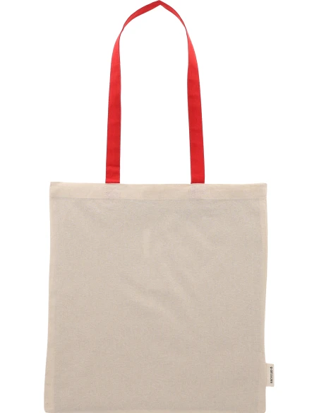 Torba bawełniana z długimi uszami, z recyklingu 140g/m2 CAMBRIDGE – czerwony