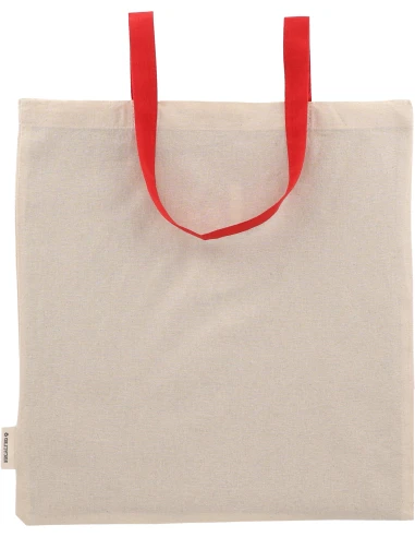 Torba bawełniana z długimi uszami, z recyklingu 140g/m2 CAMBRIDGE – czerwony