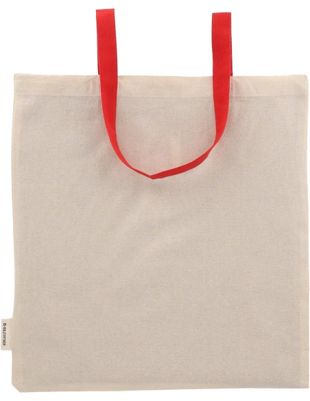 Torba bawełniana z długimi uszami, z recyklingu 140g/m2 CAMBRIDGE – czerwony