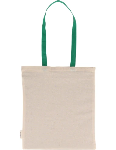 Torba bawełniana z długimi uszami, z recyklingu 140g/m2 CAMBRIDGE – zielony
