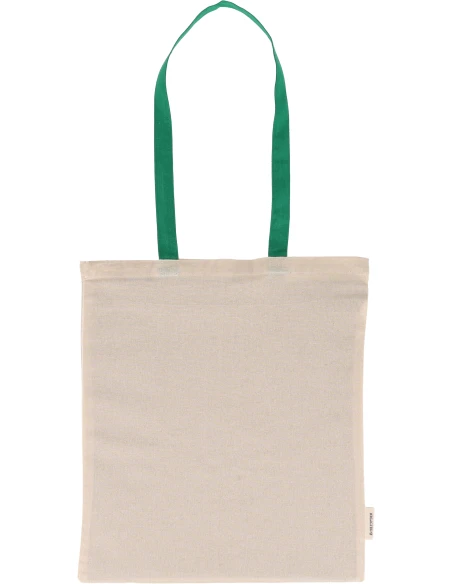 Torba bawełniana z długimi uszami, z recyklingu 140g/m2 CAMBRIDGE – zielony