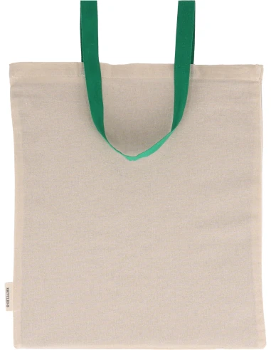 Torba bawełniana z długimi uszami, z recyklingu 140g/m2 CAMBRIDGE – zielony