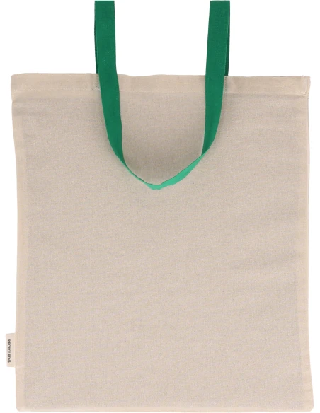 Torba bawełniana z długimi uszami, z recyklingu 140g/m2 CAMBRIDGE – zielony