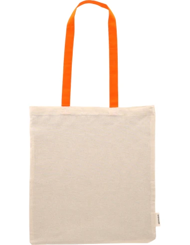 Torba bawełniana z długimi uszami, z recyklingu 140g/m2 CAMBRIDGE – pomarańczowy