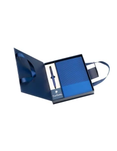 Notatnik A5 w linie z długopisem metalowym CHANTAL Pierre Cardin – niebieski