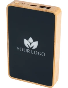 Power bank z podświetlanym logo 5000 mAh – beżowy