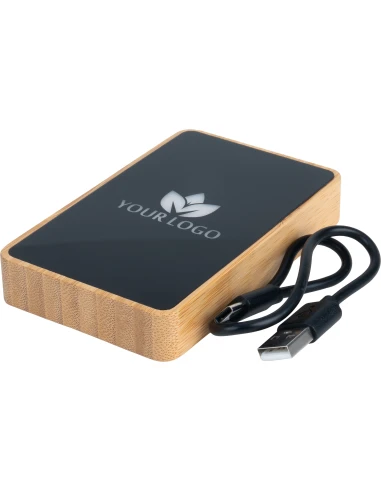 Power bank z podświetlanym logo 5000 mAh – beżowy