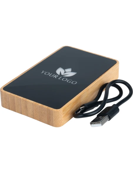 Power bank z podświetlanym logo 5000 mAh – beżowy