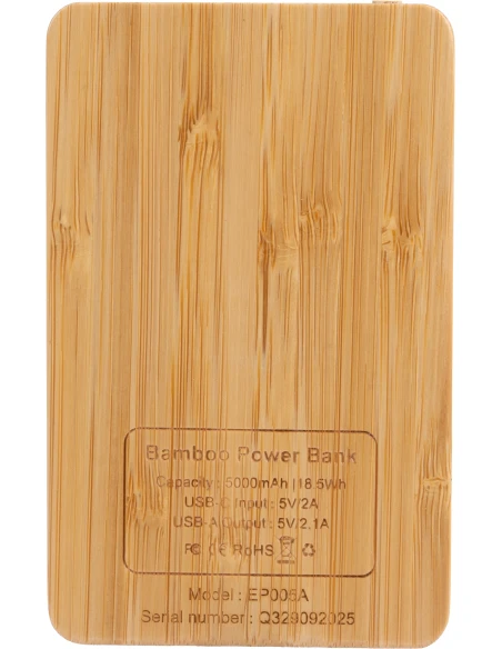 Power bank z podświetlanym logo 5000 mAh – beżowy