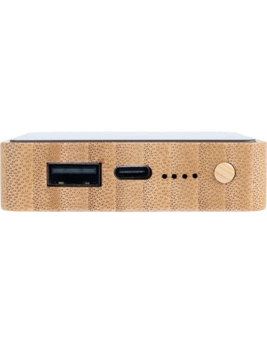 Power bank z podświetlanym logo 5000 mAh – beżowy