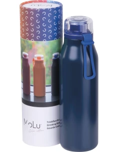 Butelka termiczna stalowa z recyklingu GRAND HAVEN MoLu 640 ml – granatowy