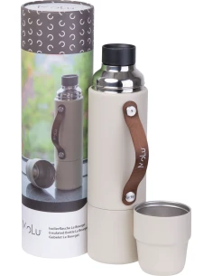 Termos stalowy z recyklingu LE BOURGET MoLu 1000 ml – beżowy