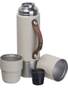 Termos stalowy z recyklingu LE BOURGET MoLu 1000 ml – beżowy 2