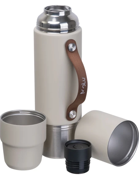 Termos stalowy z recyklingu LE BOURGET MoLu 1000 ml – beżowy