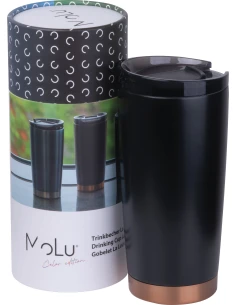 Kubek termiczny stalowy z recyklingu LA LOUVIERE MoLu 540 ml – czarny
