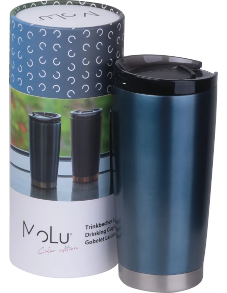 Kubek termiczny stalowy z recyklingu LA LOUVIERE MoLu 540 ml – granatowy
