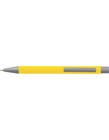 Długopis aluminiowy soft-touch ROCKFORD – żółty