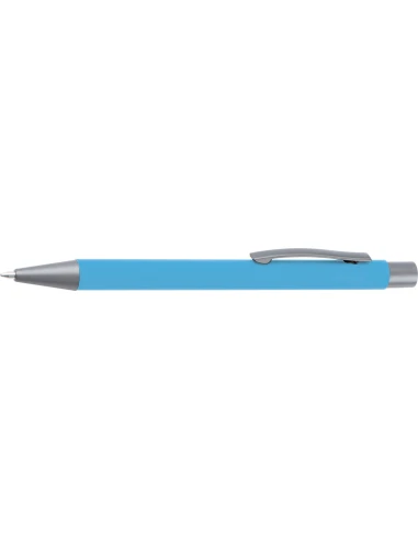 Długopis aluminiowy soft-touch ROCKFORD – jasnoniebieski