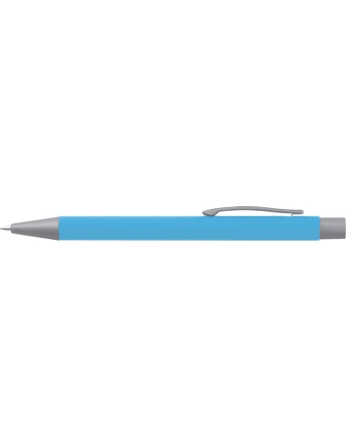 Długopis aluminiowy soft-touch ROCKFORD – jasnoniebieski