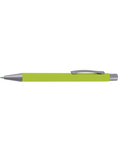 Długopis aluminiowy soft-touch ROCKFORD – jasnozielony