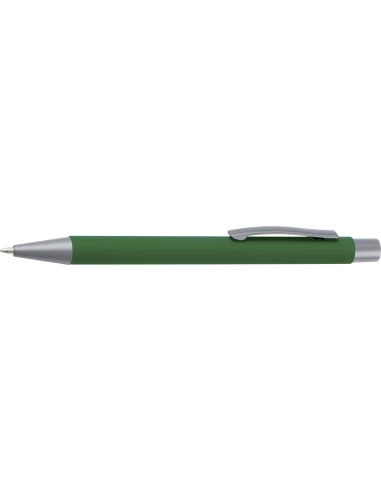 Długopis aluminiowy soft-touch ROCKFORD – ciemnozielony