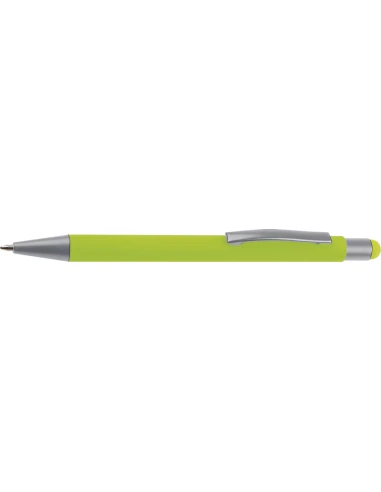 Długopis aluminiowy soft-touch RIO – jasnozielony