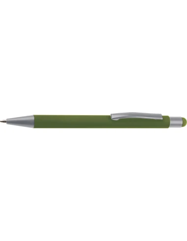 Długopis aluminiowy soft-touch RIO – ciemnozielony