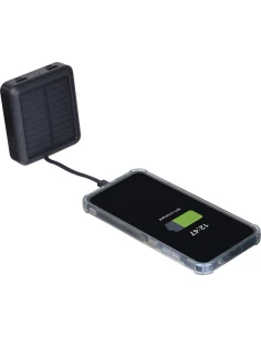 Power bank solarny, z recyklingu 10 000 mAh CRETE – czarny 2